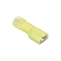 1/4&quot; (12-10) Nylon Insulated Female Disconnect Crimp Terminal Yellow 50 Pcs.