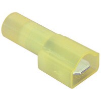 1/4&quot; (12-10) Nylon Insulated Male Disconnect Crimp Terminal Yellow 50 Pcs.
