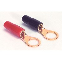 Gold Ring Crimp Terminal 8 AWG 3/8&quot; 2 Pair