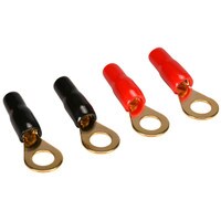 Gold Ring Crimp Terminal 8 AWG 5/16&quot; 2 Pair