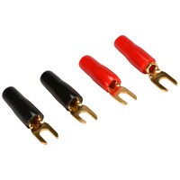 Gold Spade Lug Crimp Terminal 10 AWG #8 2 Pair