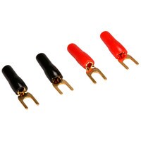 Gold Spade Lug Crimp Terminal 16-14 AWG #8 2 Pair
