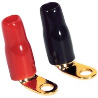 Parts Express Gold Ring Crimp Terminal Right Angle 8 AWG #8 2 Pair