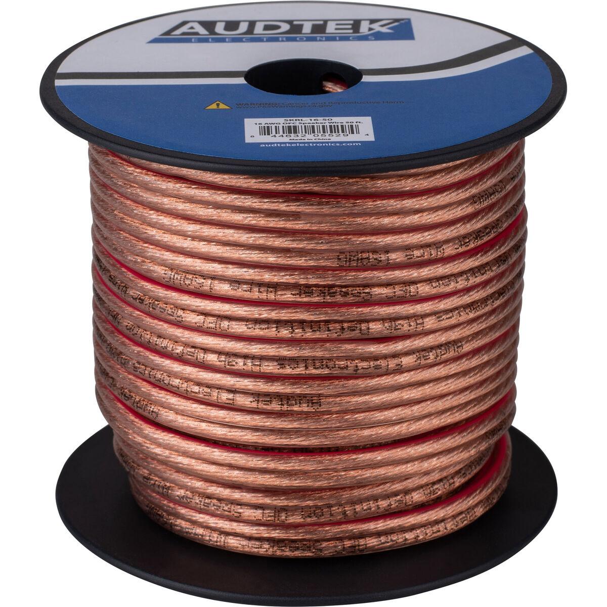 Audtek 50 ft. 16 AWG OFC Speaker Wire