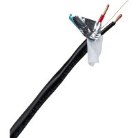 Audtek 250 ft. 16/2 AWG OFC Shielded Direct Burial Speaker &amp; Lighting Wire UL/CL3 Rated Black