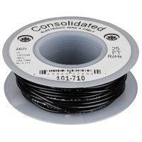 Consolidated Stranded 24 AWG Hook-Up Wire 25 ft. Black UL Rated
