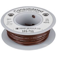 Consolidated Stranded 24 AWG Hook-Up Wire 25 ft. Brown UL Rated