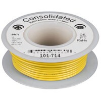 Consolidated Stranded 24 AWG Hook-Up Wire 25 ft. Yellow UL Rated