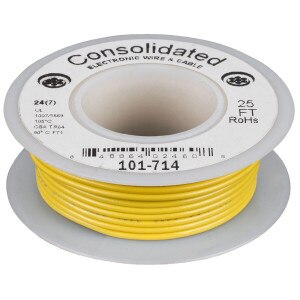 Cavo Elettrico Nero 24 AWG &ndash; 25 Ft, Trefolato, UL1007, 300V, Made In USA
