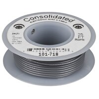 Consolidated Stranded 24 AWG Hook-Up Wire 25 ft. Gray UL Rated