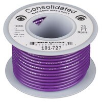 Consolidated Stranded 18 AWG Hook-Up Wire 25 ft. Violet UL Rated