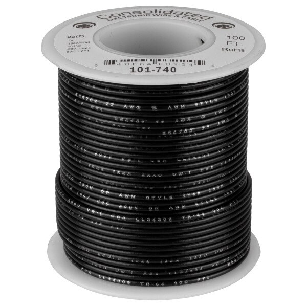 Sae 2200 Cavo Hook-up 22 AWG Nero 100 Piedi - Filo Per Elettronica - Foto 2