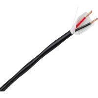 16AWG 2C High Strand Bare Copper Direct Burial UV Rated Speaker Wire Black 1 ft.