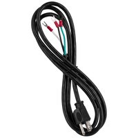 AC Power Cord NEMA 5-15P to Spade Lug Connectors 18 AWG 3C SJTOW 300V Black 6 ft.