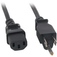 AC Power Cord NEMA 5-15P to IEC-60320-C13 16 AWG 3C 13A SJT 125V Black 6 ft.