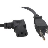 AC Power Cord Right Angle NEMA 5-15P to IEC-60320-C13 18 AWG 3C 10A SVT 125V Black 10 ft.