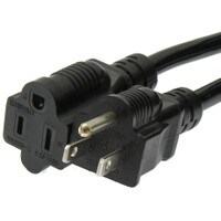 3 ft. Outlet Saver Black NEMA 5-15P to 5-15R 16/3 Power Extension Cord