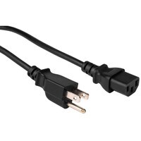 Shielded AC Power Cord NEMA 5-15P to IEC-60320-C13 18 AWG 3C 10A SVT 125V Black 6 ft.