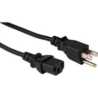 Shielded AC Power Cord NEMA 5-15P to IEC-60320-C13 18 AWG 3C 10A SVT 125V Black 12 ft.