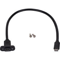 Panel Mount Micro USB Extension Cable Male to Female