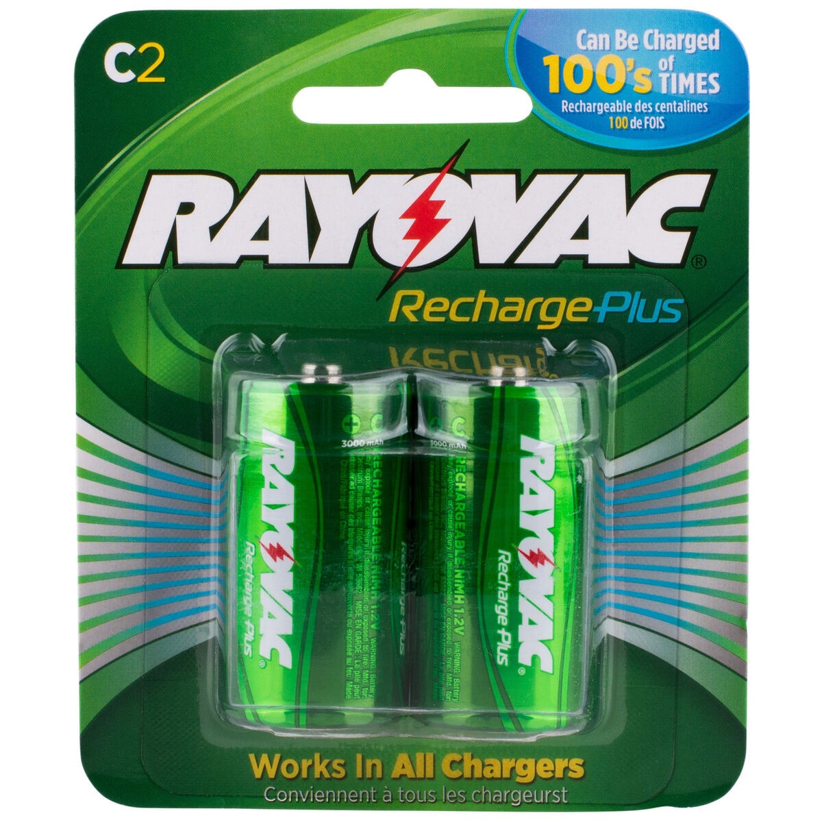 Rayovac PL7142 RechargePlus C Rechargeable NiMH Batteries 2Pack