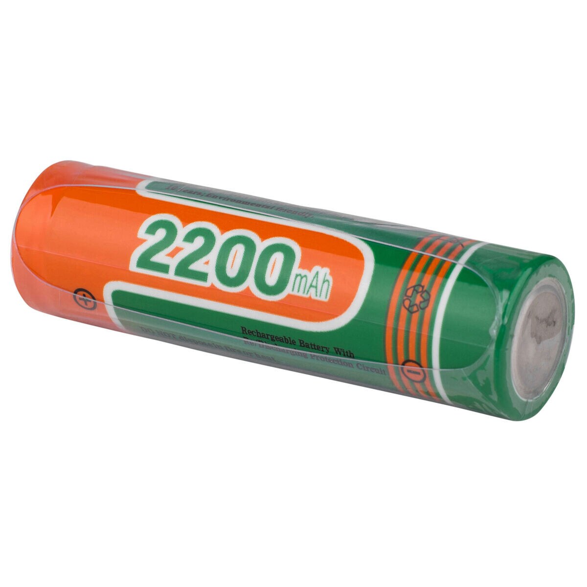Button Top 18650 Li-Ion 3.7V 2200mAh Rechargeable Battery with ...