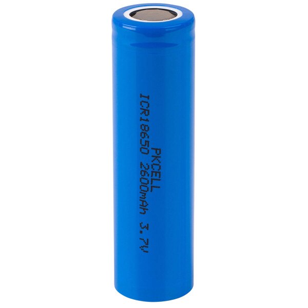 PKCELL Flat Top 18650 Li-Ion 3.7V 2600mAh Rechargeable Battery