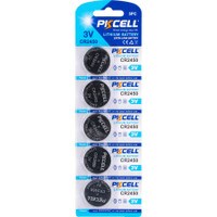 PKCELL CR2450 Coin Cell 3.0V Lithium Battery 5-Pack