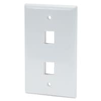 Audtek Keystone Wall Plate Single Gang 2-Port White