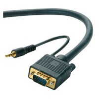 VGA + 3.5mm Stereo Audio Male to Male Monitor Projector Cable 35 ft. CL2