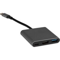 USB-C Hub 3-In-1 Multiport Adapter with HDMI 4K USB-A 3.0 Port and USB-C PD Charging Port