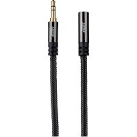 Audtek 12 ft. 3.5mm Stereo Male to Female Extension Audio Cable Dual Shielded with Braided Jacket