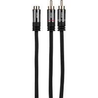 Audtek 1 ft. Premium 1 RCA Female to 2 RCA Male Y Adapter Cable with Metal Shell