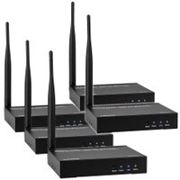 5 GHz 1080p Wireless HDMI Extender Transmitter and Four Receivers System 100m/328 ft.