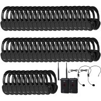 Talent Noir Premium Tour Guide Headphones 50 Pack with 2 Portable Transmitters