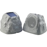 Gemini GHRK-500LTMS-PR Solar Powered LED Rock Speaker Pair w/ Bluetooth