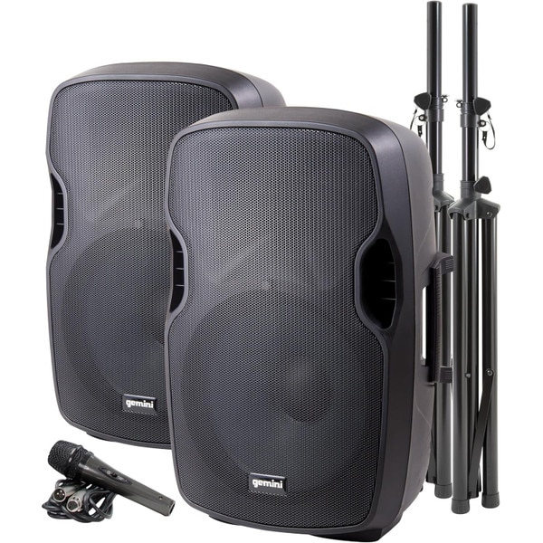 Gemini PA-SYS15 Dual Speaker PA Package w/ Speaker Stands