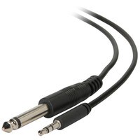 Parts Express 3.5mm Slim-Plug Stereo Male to 1/4&quot; Mono Male Adapter Cable 6 ft.