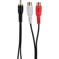 RCA Male to 2 RCA Female Y Adapter Cable Dual Shielded with Gold Plated Connectors 6&quot;
