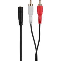Y-Adapter Cable 3 ft. 3.5mm F to 2 RCA M Double Shielded Gold Plated
