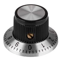 Vintage Dial Face Plate Guitar / Amplifier Knob 0.93&quot; - Black