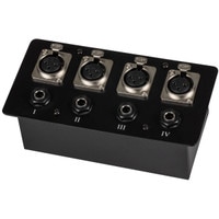 Floor / Surface Mount Stage Box with Four XLR Female and Four 1/4&quot; TRS Female Jacks