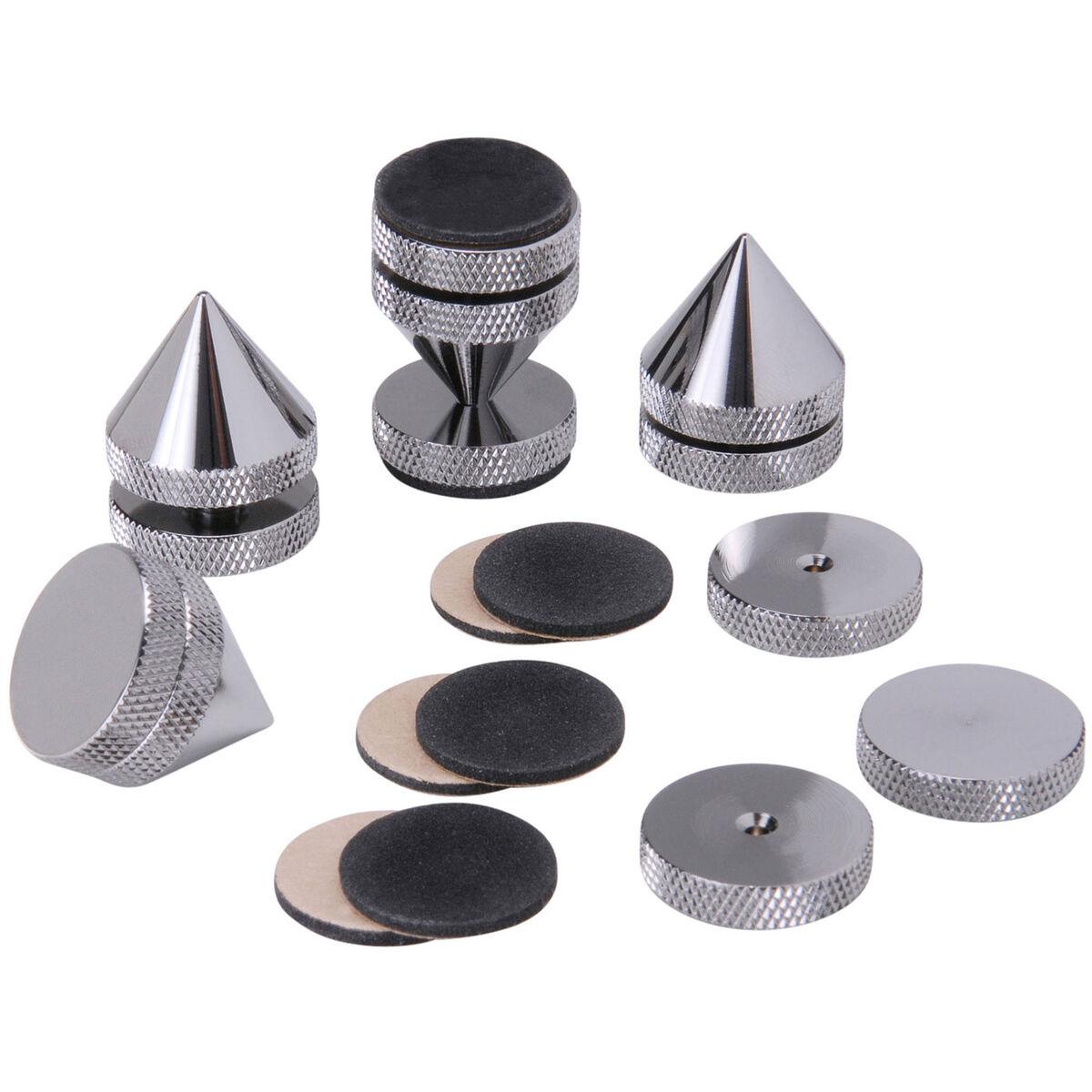 Stand Spikes On Hardwood Floor Eight Dayton Audio Black Chrome - Main Image