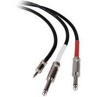 Talent Y35Q203 3.5mm Stereo Male to Dual 1/4&quot; TS Left / Right Male &quot;Y&quot; Adapter Cable 3 ft.