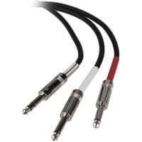 Talent YQQ210 1/4&quot; TRS Stereo Male to Dual 1/4&quot; TS Mono Male Insert Patch Cable 10 ft.