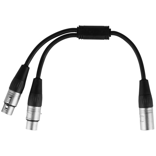 LoongGate Câble Y Splitter XLR Mâle Vers 2 XLR Femelle 0,5m - Microphone Splitter Audio
