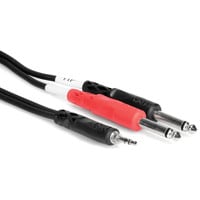 Hosa CMP-153 3.5mm TRS to Dual 1/4&quot; TS Stereo Breakout 3 ft.