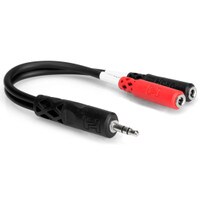 Hosa YMM-261 3.5mm Male TRS to Dual 3.5mm Female TS Stereo Breakout Adapter Cable 6&quot;