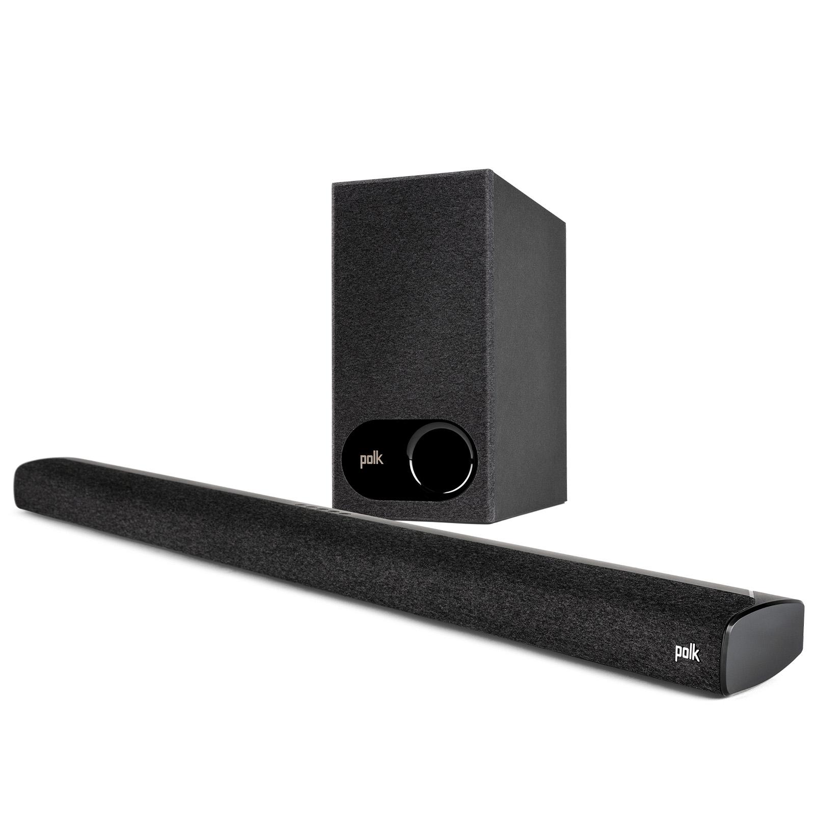 Polk Audio - 2.1-Channel Signa S3 Ultra-Slim Soundbar with Wireless Subwoofer and Dolby Digital - Black - Thumbnail 3