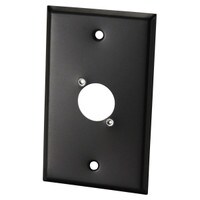 Switchcraft WP1B1P Single Gang Metal Wall Plate 1 x EH Hole Black